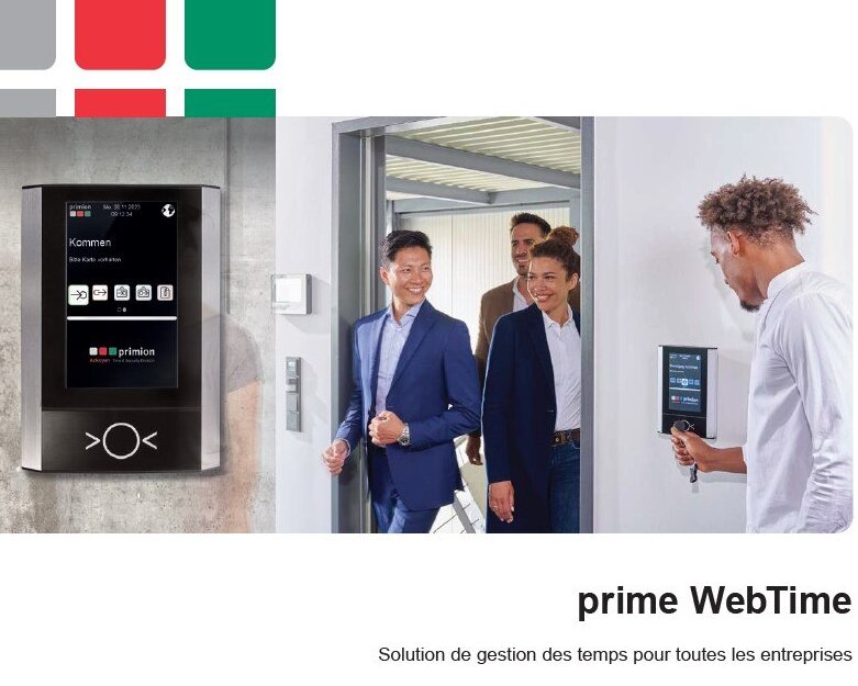 Page de couverture de la brochure prime WebTime, le logiciel pour la gestion des temps de travail.